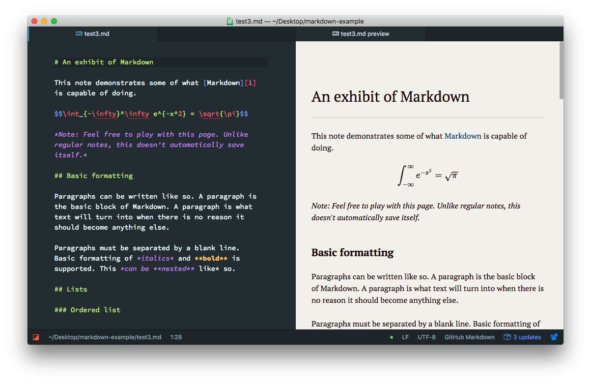 markdown Atom editors