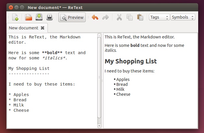 editores de markdown ReText