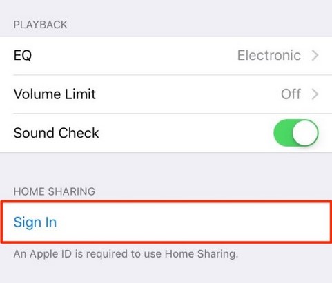 itunes home sharing 4