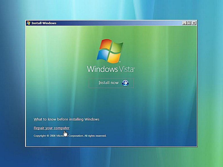 como reparar inicio windows vista 4